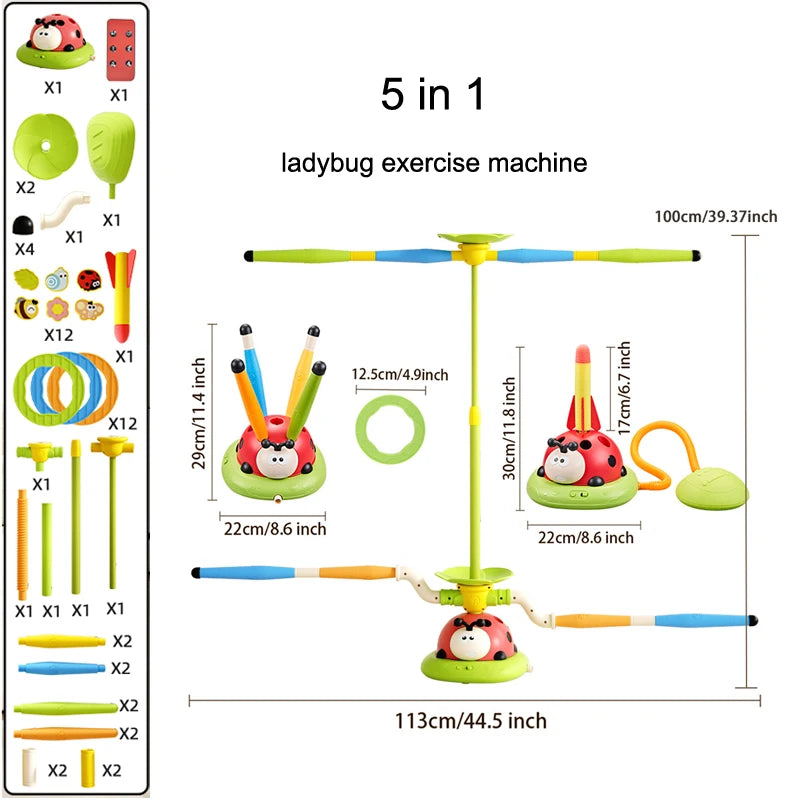 Rope Skipping Machine | Jump Rocket Launcher – 4-in-1 Outdoor Educational Activity Toy - Kidz Garage