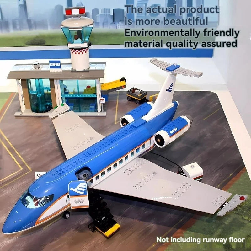 Airport Passenger Terminal Building Blocks Set – 694 Pcs City Series STEM Toy - Kidz Garage