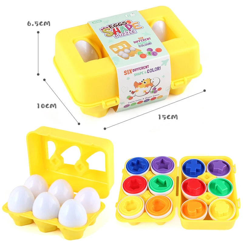 Matching Smart Eggs Toy for Kids – 3D Puzzle Montessori Learning Educational Toy - Kidz Garage
