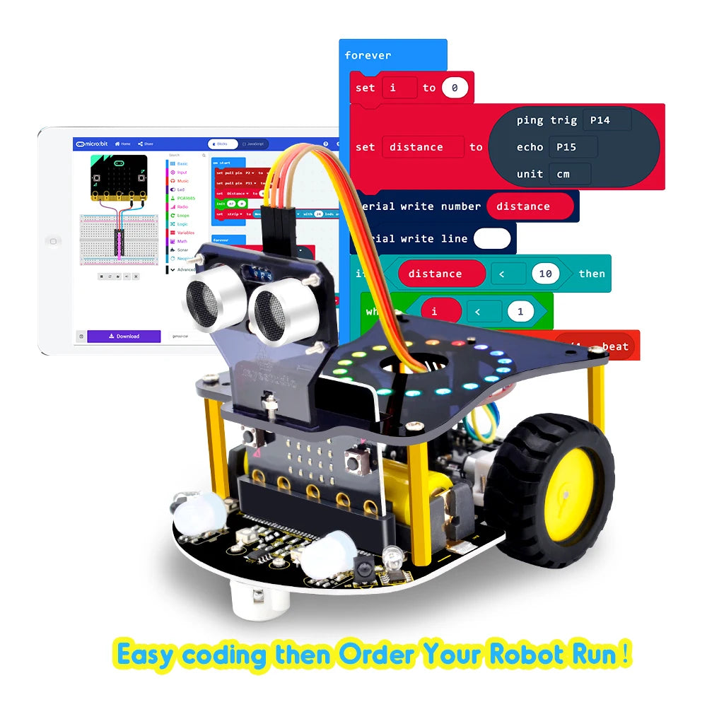 V2 Robot Car Kit for BBC Microbit V2 – STEM Educational Smart Car for Kids - Kidz Garage