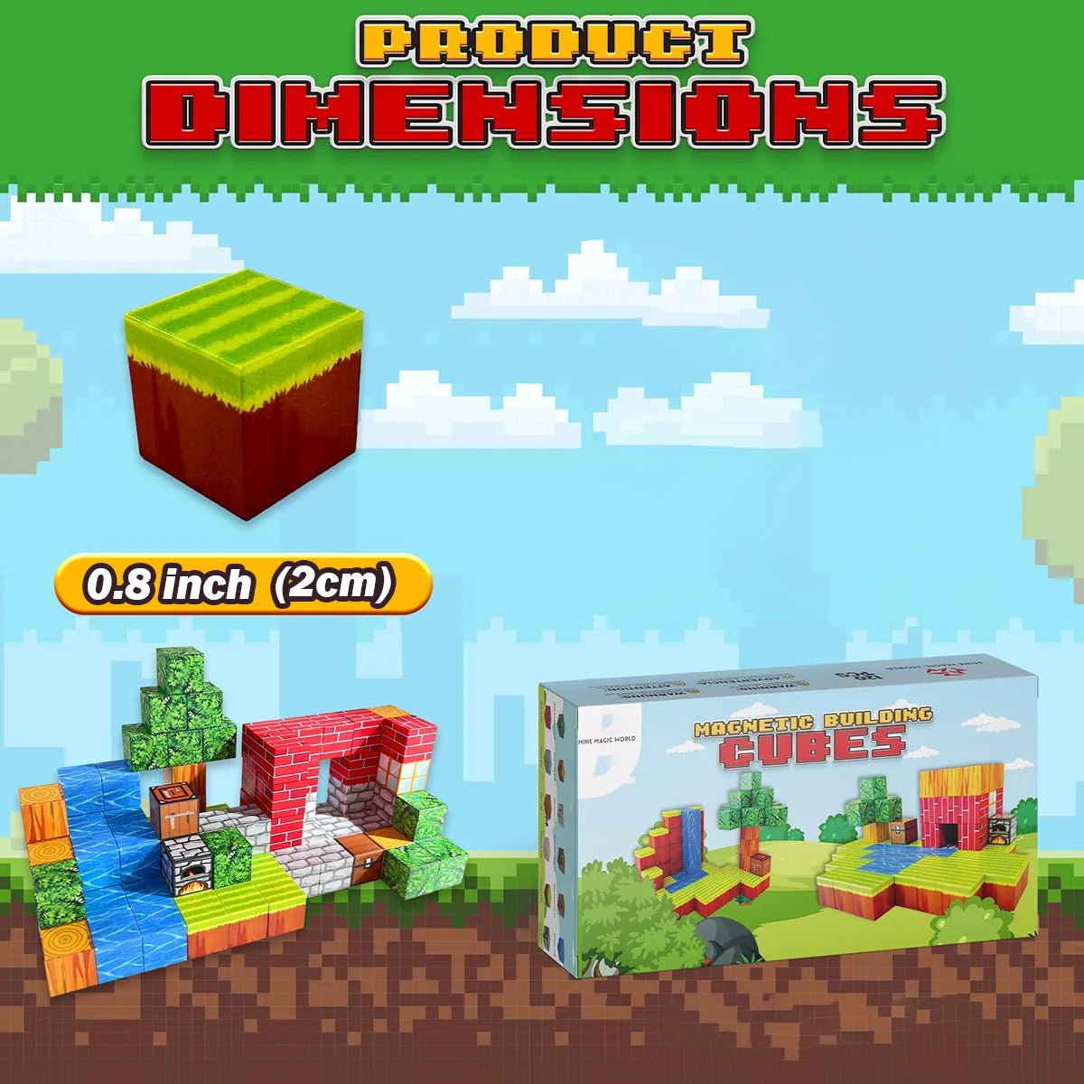 Magnetic Mine World Cube Building Blocks Set – Sensory Construction Toy - Kidz Garage