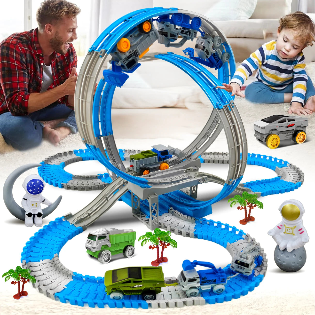 Magic Climbing Race Car Toy with Flexible Space Track – Engineering Train Track Toy - Kidz Garage