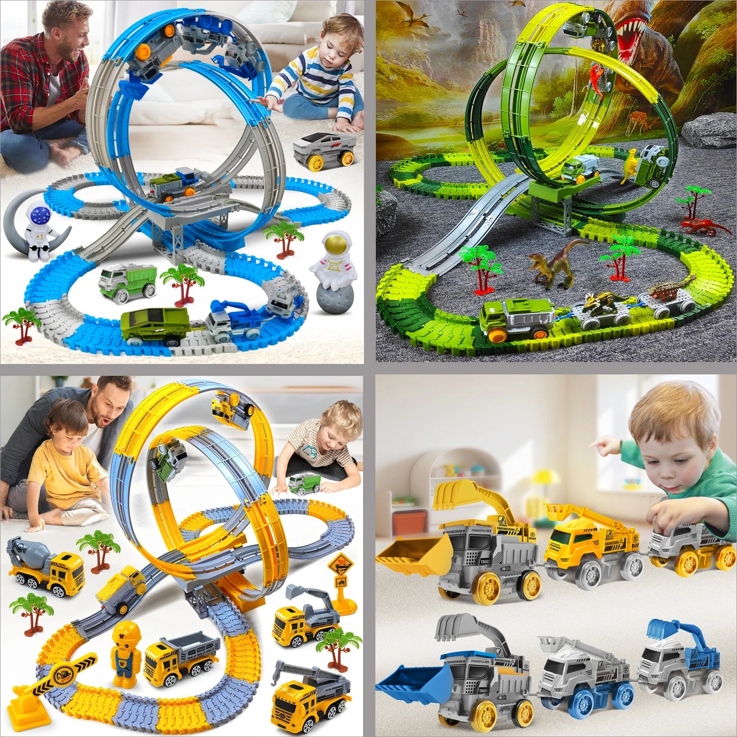 Magic Climbing Race Car Toy with Flexible Space Track – Engineering Train Track Toy - Kidz Garage