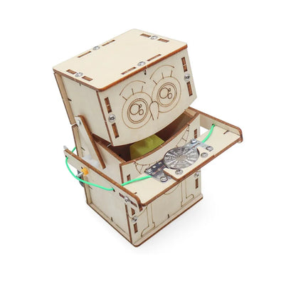 DIY Wooden Electric Coin-Eating Robot Kit – STEM Educational Building Toy for Kids - Kidz Garage