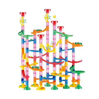 DIY Marble Run Race Track – 29 to 105 PCS 3D Maze Ball Construction Set - Kidz Garage