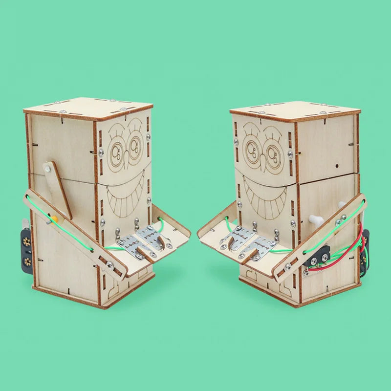 DIY Wooden Electric Coin-Eating Robot Kit – STEM Educational Building Toy for Kids - Kidz Garage