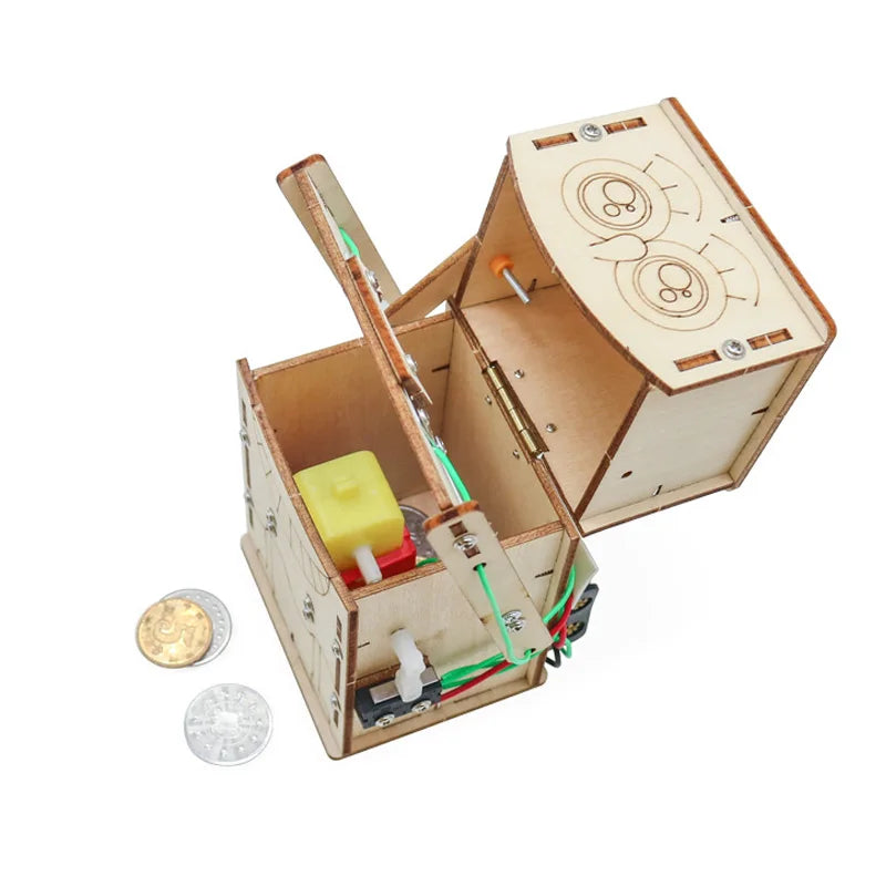DIY Wooden Electric Coin-Eating Robot Kit – STEM Educational Building Toy for Kids - Kidz Garage