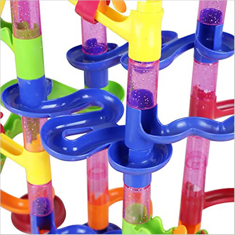 DIY Marble Run Race Track – 29 to 105 PCS 3D Maze Ball Construction Set - Kidz Garage