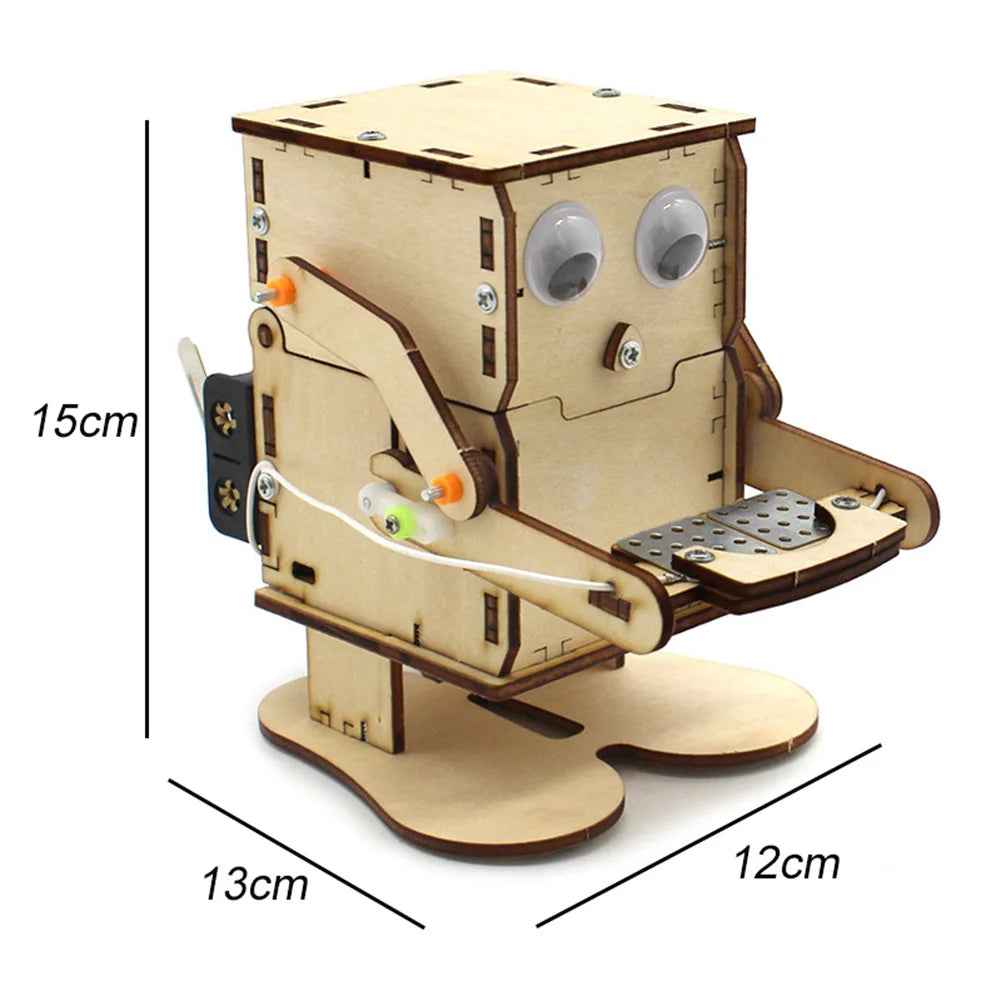 DIY Robot Eating Coin Wooden STEM Kit – Educational Science Project for Kids - Kidz Garage