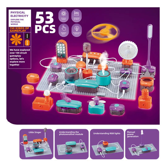 Electronic Building Blocks STEM Kit – Physics & Circuit Science Experiment Set for Kids - Kidz Garage