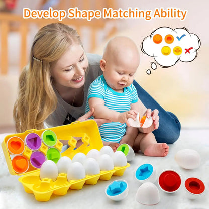 Matching Smart Eggs Toy for Kids – 3D Puzzle Montessori Learning Educational Toy - Kidz Garage