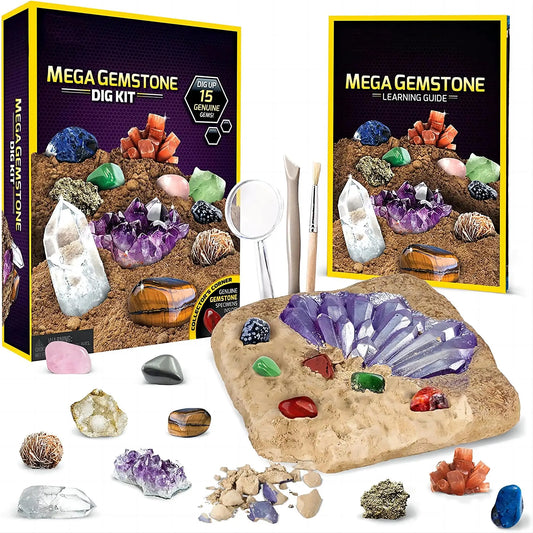 STEM Gemstone Dig Kit – Crystal Mining Educational Toy - Kidz Garage