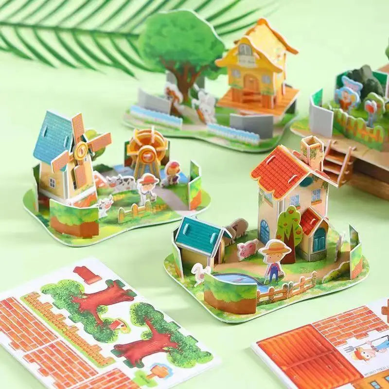 3D DIY Puzzle House STEM Craft Kit – Educational Paper Building Toy for Kids & Families - Kidz Garage