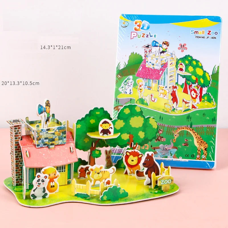 3D DIY Puzzle House STEM Craft Kit – Educational Paper Building Toy for Kids & Families - Kidz Garage