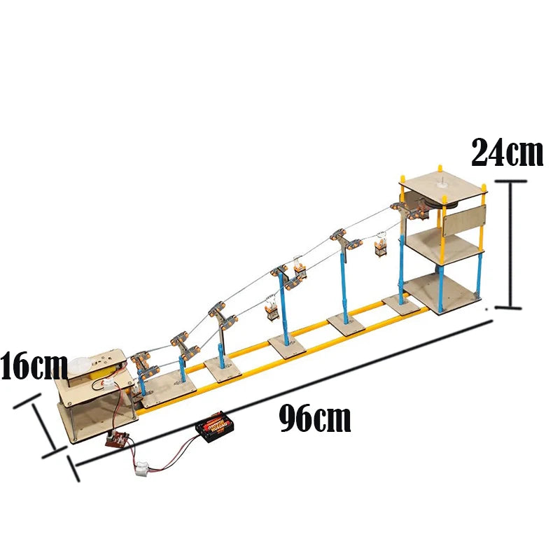 Sightseeing Cable Car System Model – Wooden DIY Science & Physics Kit for Kids - Kidz Garage