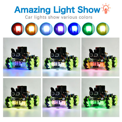 4WD Mecanum Smart Robot Car + 18 Projects – Python & C Programmable STEM Kit - Kidz Garage