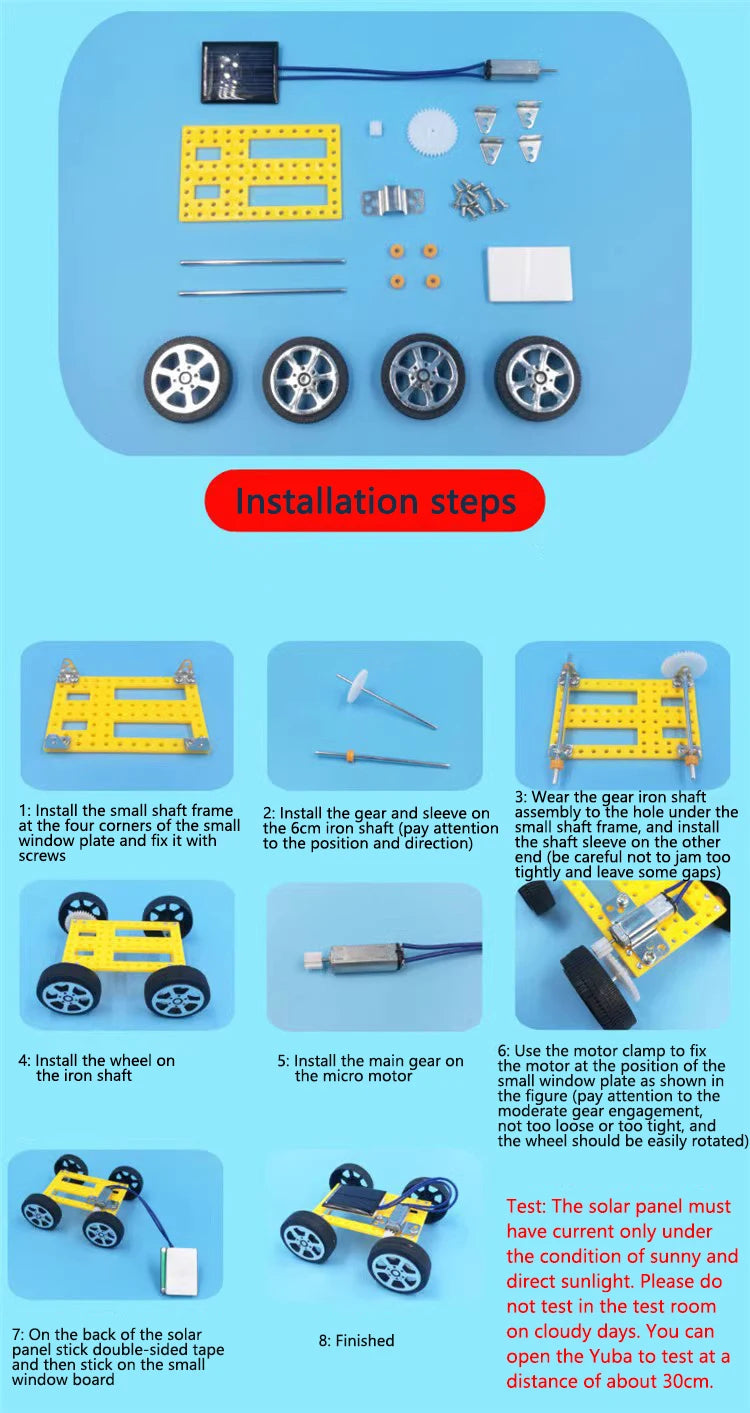 Mini DIY Solar Car Kit – STEM Educational Toy for Kids - Kidz Garage