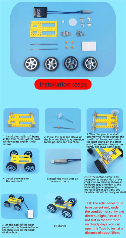 Mini DIY Solar Car Kit – STEM Educational Toy for Kids - Kidz Garage
