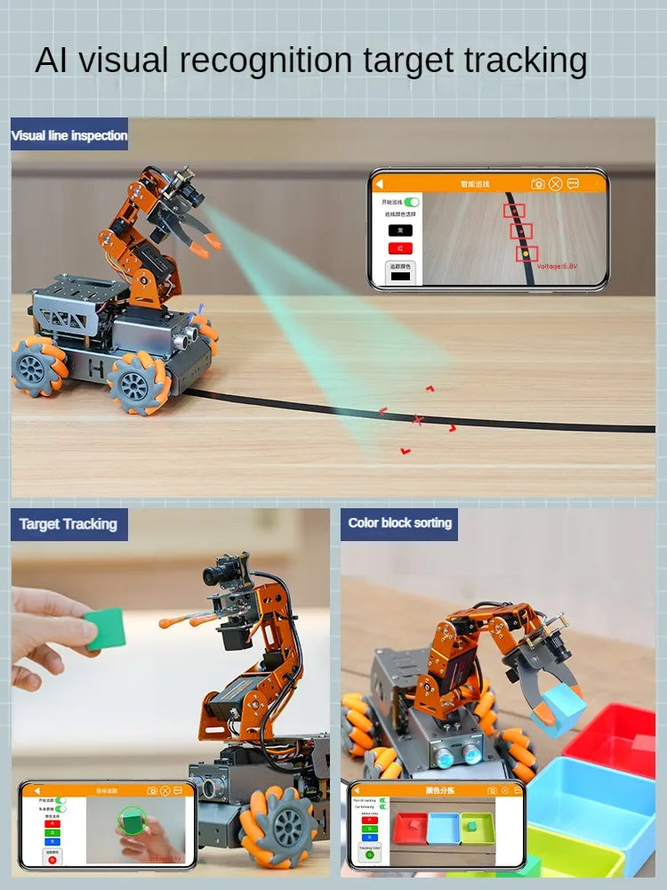 AI Robot Car Kit with Robotic Arm – Open Source  DIY Robot | STEM Coding & AI Education Kit - Kidz Garage