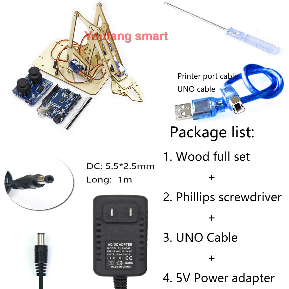 DIY 4-DOF Robotic Arm Kit – Programmable Acrylic Manipulator for Arduino Projects - Kidz Garage