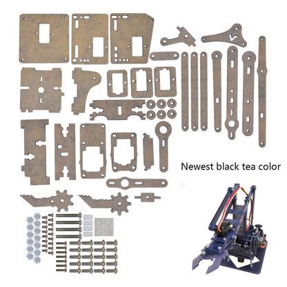 DIY 4-DOF Robotic Arm Kit – Programmable Acrylic Manipulator for Arduino Projects - Kidz Garage