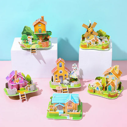 3D DIY Puzzle House STEM Craft Kit – Educational Paper Building Toy for Kids & Families - Kidz Garage