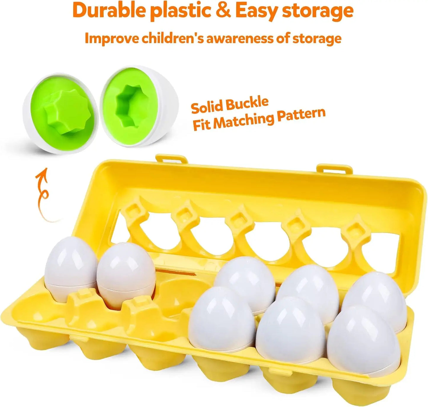 Matching Smart Eggs Toy for Kids – 3D Puzzle Montessori Learning Educational Toy - Kidz Garage