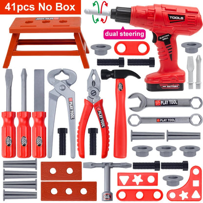 Children's Tool Set with Electric Toy Drill – Pretend Play Construction Kit - Kidz Garage