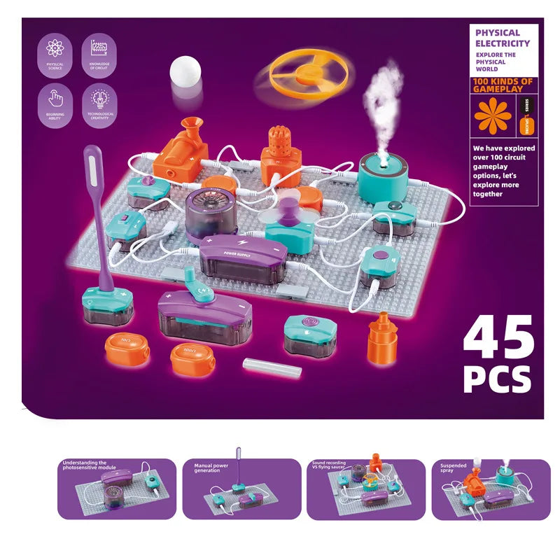 Electronic Building Blocks STEM Kit – Physics & Circuit Science Experiment Set for Kids - Kidz Garage