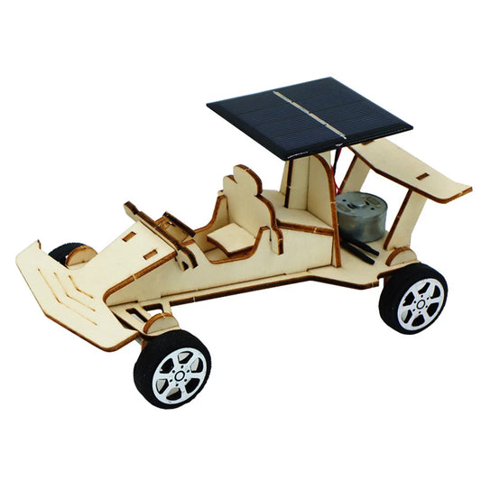 DIY Solar Car Kit – Wooden & Metal Puzzle Toy for Kids | STEM Physical Experiment Model - Kidz Garage