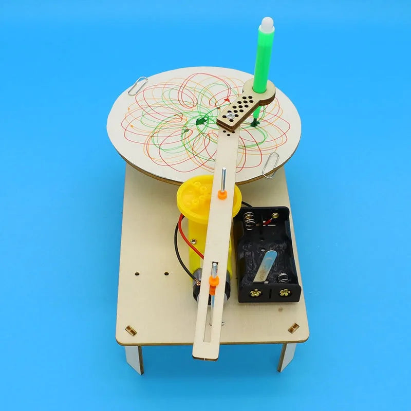 DIY Wooden Electric Drawing Robot Kit – STEM Science Plotter Model for Kids - Kidz Garage