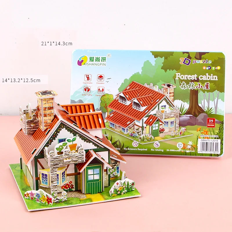 3D DIY Puzzle House STEM Craft Kit – Educational Paper Building Toy for Kids & Families - Kidz Garage