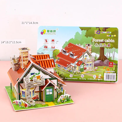 3D DIY Puzzle House STEM Craft Kit – Educational Paper Building Toy for Kids & Families - Kidz Garage