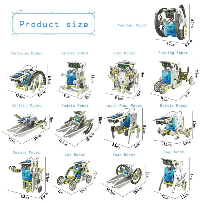 13-in-1 Solar Powered STEM Robot Kit – Educational DIY Toy for Kids - Kidz Garage