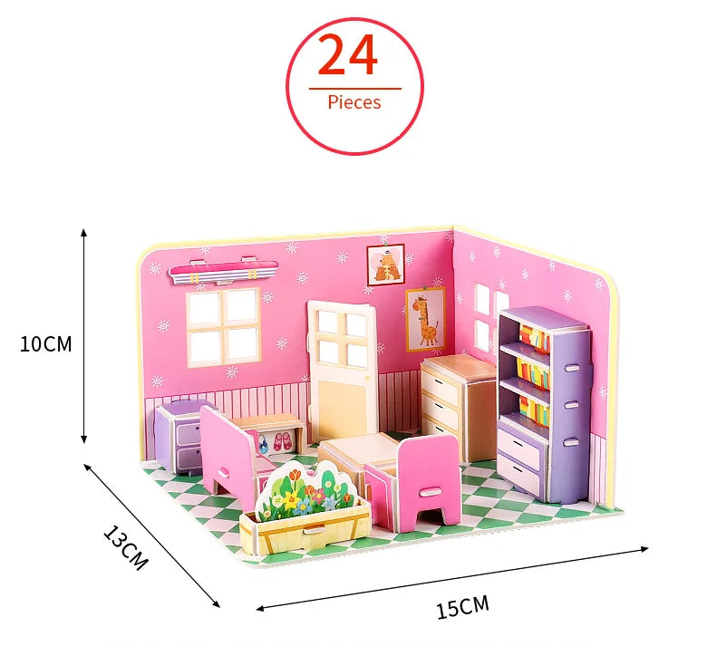 3D DIY Puzzle House STEM Craft Kit – Educational Paper Building Toy for Kids & Families - Kidz Garage