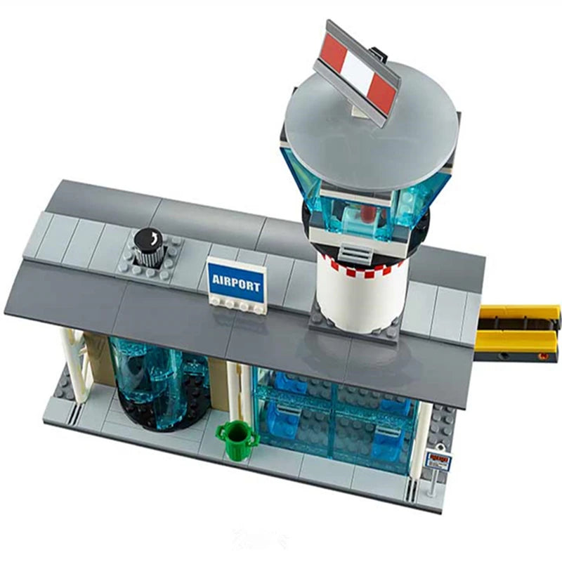 Airport Passenger Terminal Building Blocks Set – 694 Pcs City Series STEM Toy - Kidz Garage