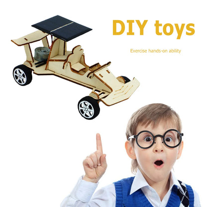DIY Solar Car Kit – Wooden & Metal Puzzle Toy for Kids | STEM Physical Experiment Model - Kidz Garage
