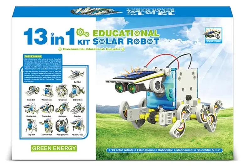 13-in-1 Solar Powered STEM Robot Kit – Educational DIY Toy for Kids - Kidz Garage