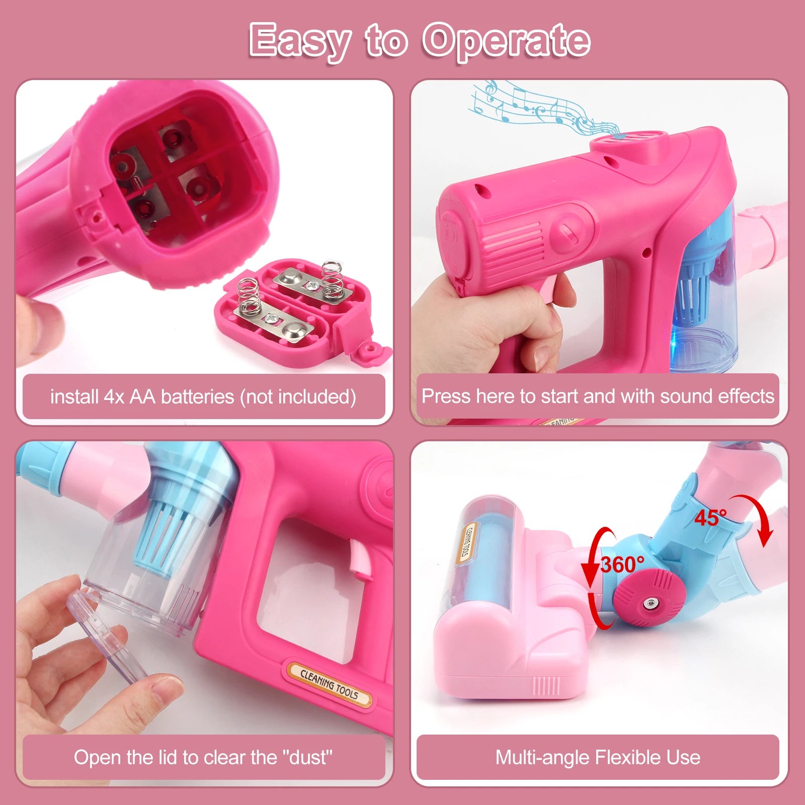 Electric Mini Vacuum Toy with Light & Music – Educational Pretend Play - Kidz Garage