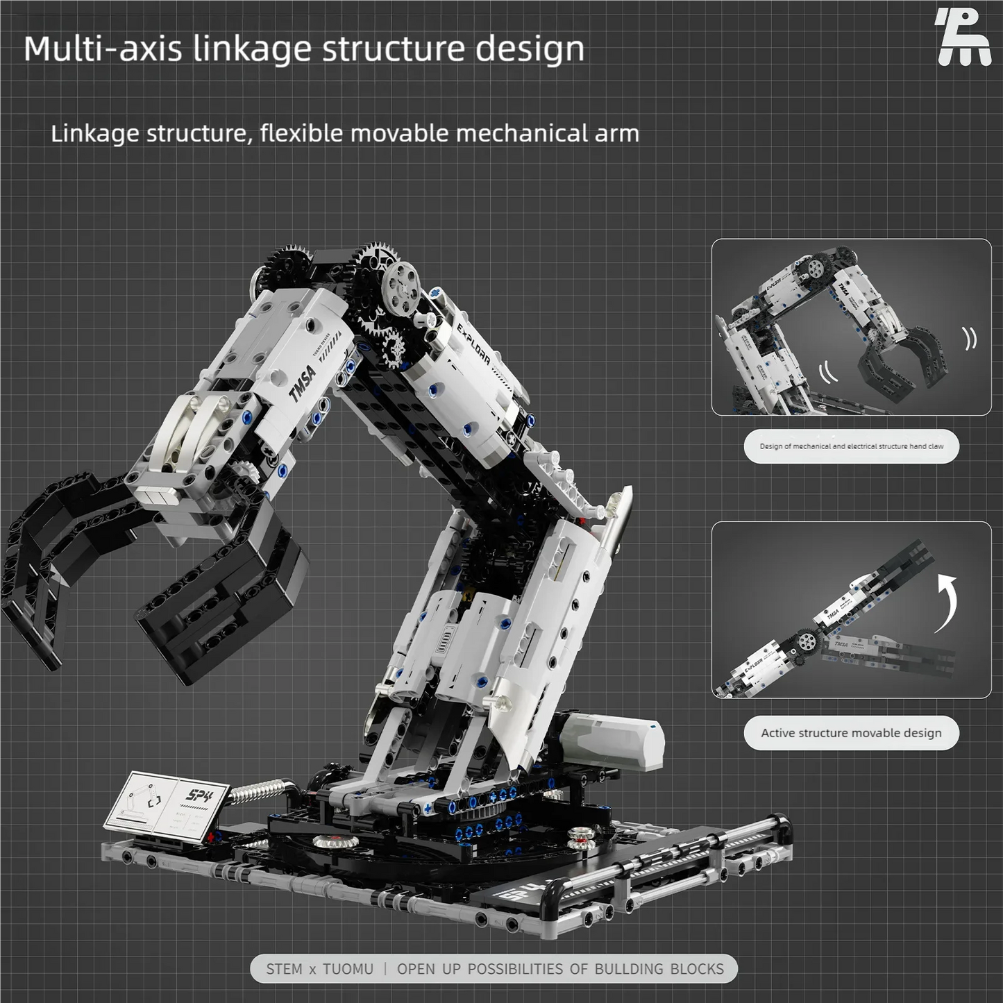Multi-Axis Programmable Robotic Arm Building Blocks – STEM Learning Kit - Kidz Garage