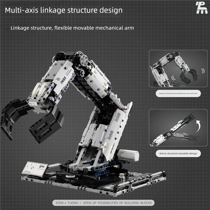 Multi-Axis Programmable Robotic Arm Building Blocks – STEM Learning Kit - Kidz Garage