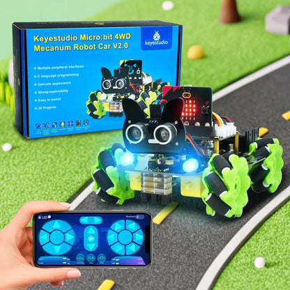 4WD Mecanum Smart Robot Car + 18 Projects – Python & C Programmable STEM Kit - Kidz Garage