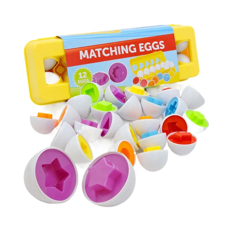 Matching Smart Eggs Toy for Kids – 3D Puzzle Montessori Learning Educational Toy - Kidz Garage