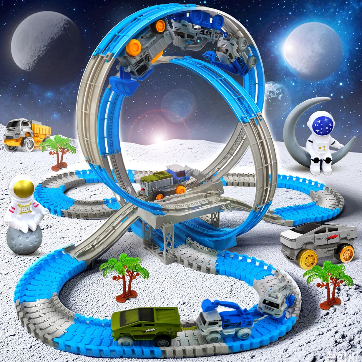 Magic Climbing Race Car Toy with Flexible Space Track – Engineering Train Track Toy - Kidz Garage