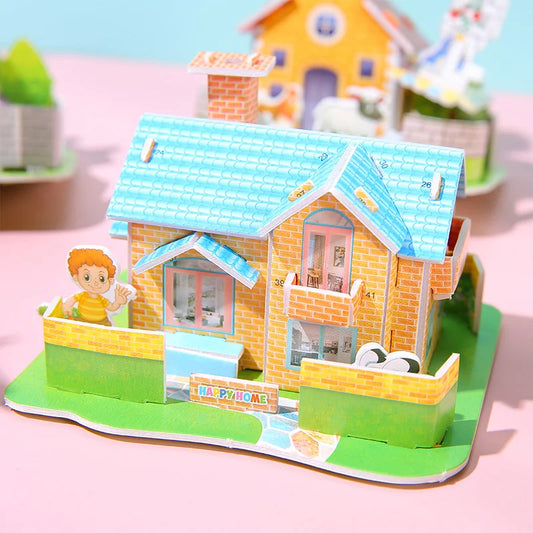 3D DIY Puzzle House STEM Craft Kit – Educational Paper Building Toy for Kids & Families - Kidz Garage
