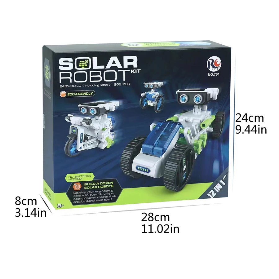 12-in-1 STEM Solar Robot Kit – DIY Building Toy for Kids (Ages 8+) - Kidz Garage