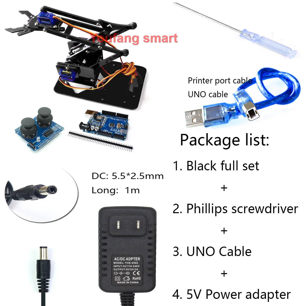 DIY 4-DOF Robotic Arm Kit – Programmable Acrylic Manipulator for Arduino Projects - Kidz Garage