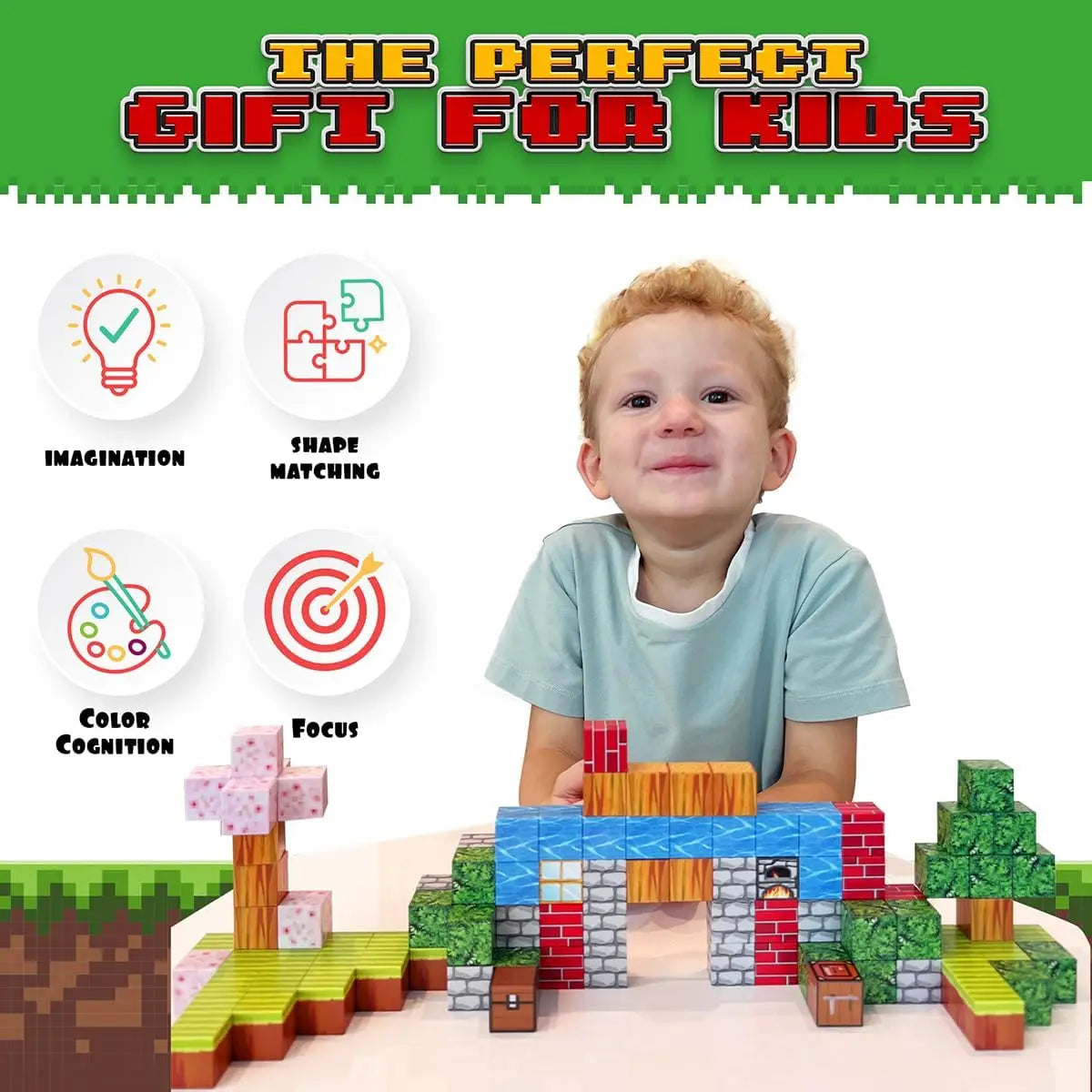 Magnetic Mine World Cube Building Blocks Set – Sensory Construction Toy - Kidz Garage