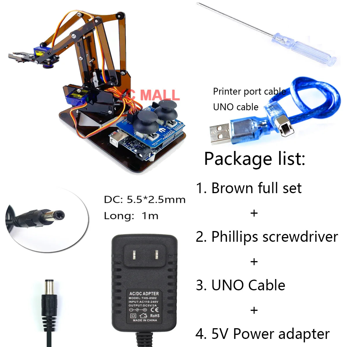 DIY 4-DOF Robotic Arm Kit – Programmable Acrylic Manipulator for Arduino Projects - Kidz Garage
