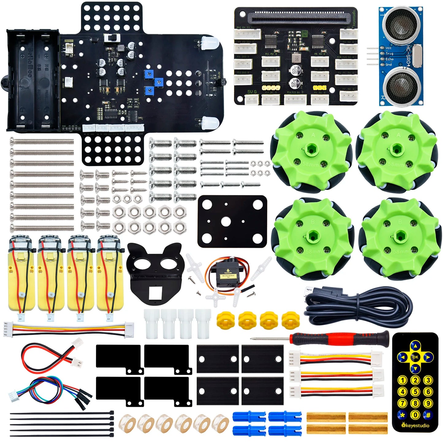4WD Mecanum Smart Robot Car + 18 Projects – Python & C Programmable STEM Kit - Kidz Garage